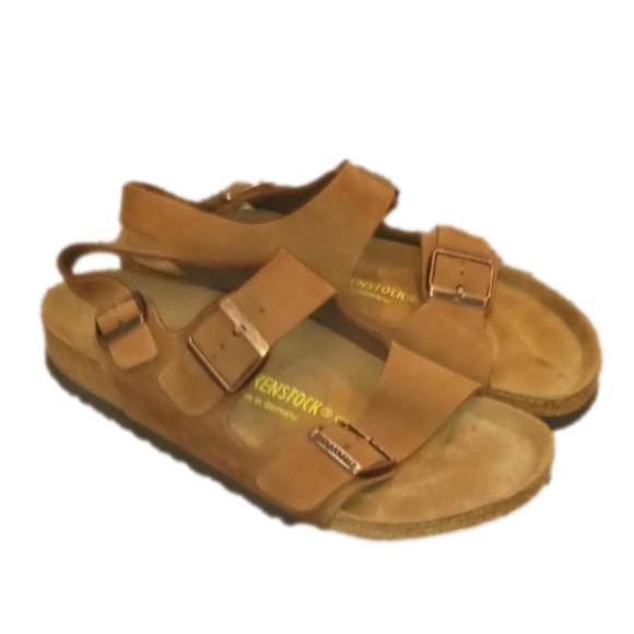 Birkenstock Shoes - Birkenstock Unisex Men's Womens Brown Leather Boho Hippie Sandals Shoes, NEW
